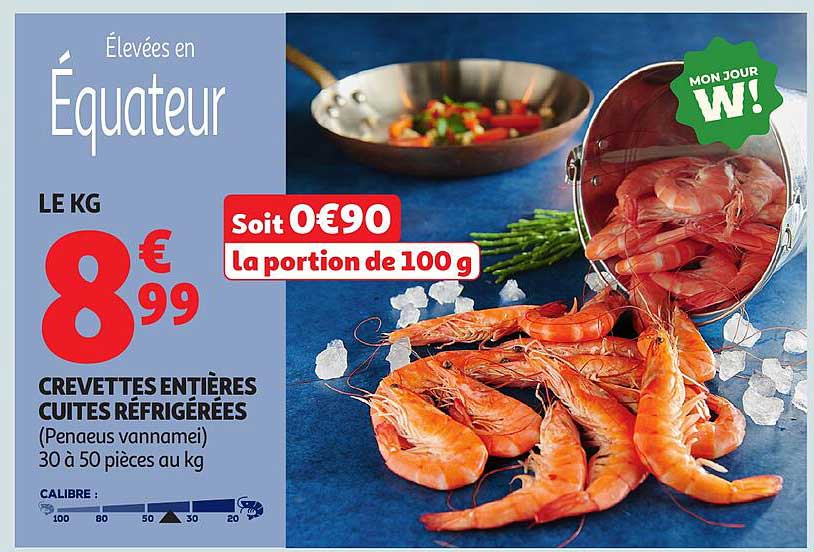 CREVETTES ENTIÈRES CUITES RÉFRIGÉRÉES