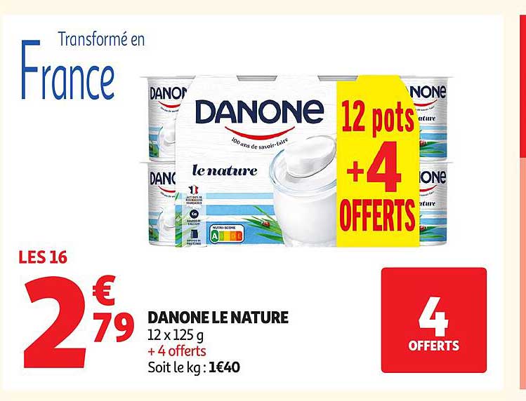 DANONE LE NATURE 12 x 125 g + 4 OFFERTS