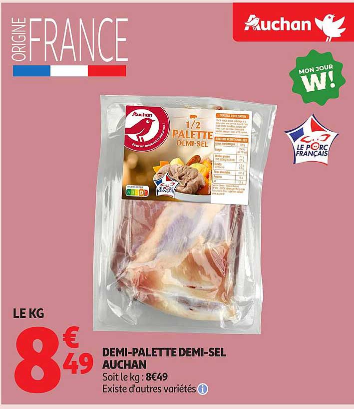 DEMI-PALETTE DEMI-SEL AUCHAN