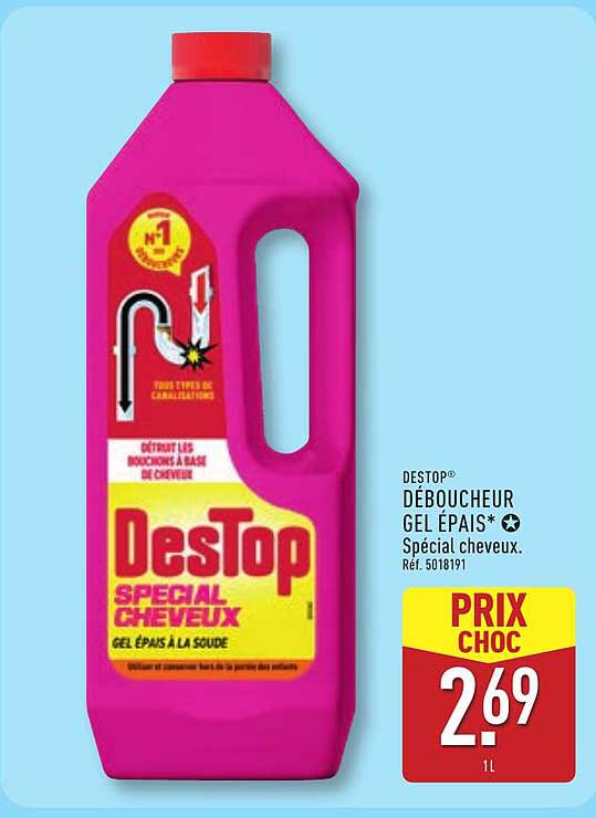 DESTOP® DÉBOUCHEUR GEL ÉPAIS* Spécial cheveux.