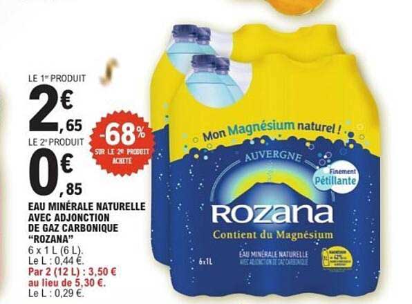 EAU MINÉRALE NATURELLE AVEC ADJONCTION DE GAZ CARBONIQUE "ROZANA"