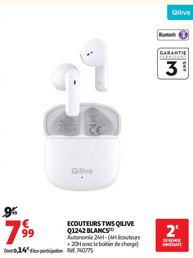 ECOUTEURS TWS QILIVE Q1242 BLANCS
