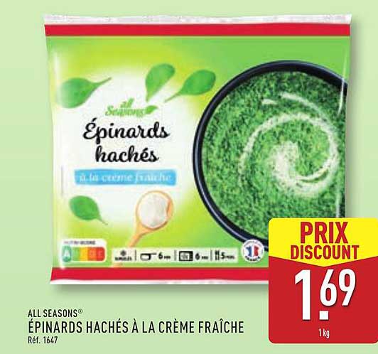 ÉPINARDS HACHÉS À LA CRÈME FRAÎCHE