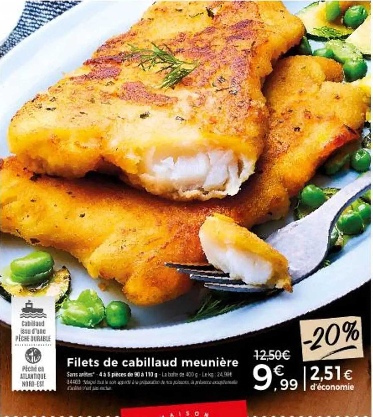 Filets de cabillaud meunière