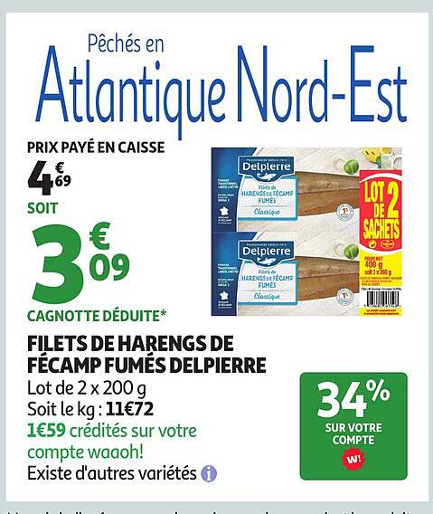 Filets de harengs de Fécamp fumés Delpierre
