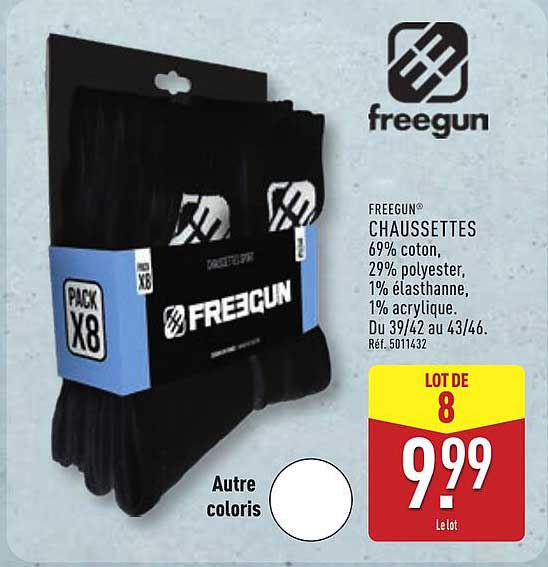 FREEGUN® CHAUSSETTES - LOT DE 8