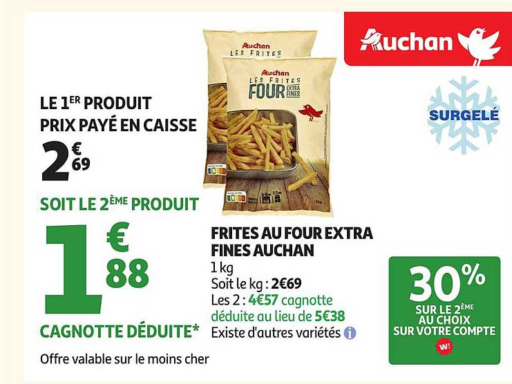 FRITES AU FOUR EXTRA FINES AUCHAN