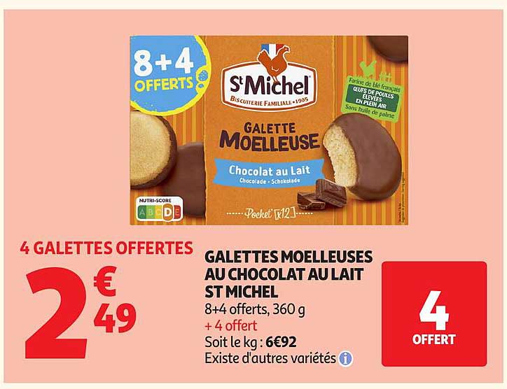 GALETTES MOELLEUSES AU CHOCOLAT AU LAIT ST MICHEL