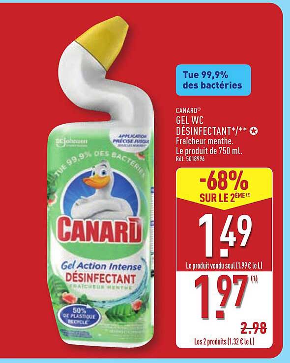 GEL WC DÉSINFECTANT™*/** Fraîcheur menthe