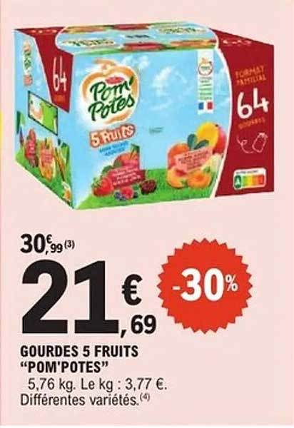 GOURDES 5 FRUITS "POM'POTES"