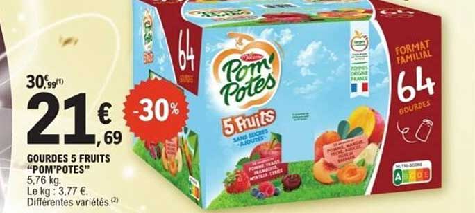GOURDES 5 FRUITS "POM'POTES"