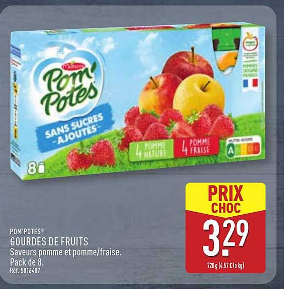 GOURDES DE FRUITS - Saveurs pomme et pomme/fraise.