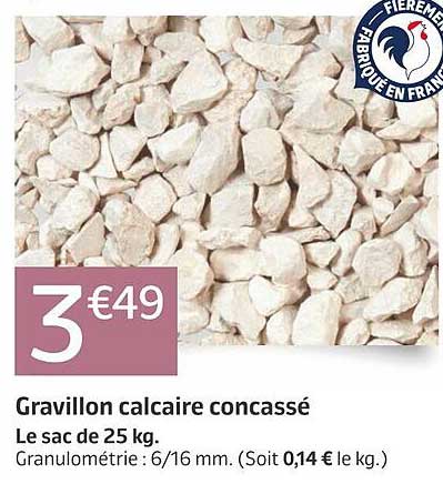 Gravillon calcaire concassé
