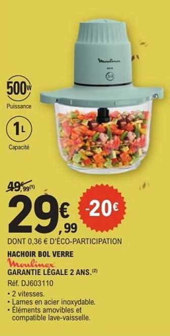 HACHOIR BOL VERRE Moulinex