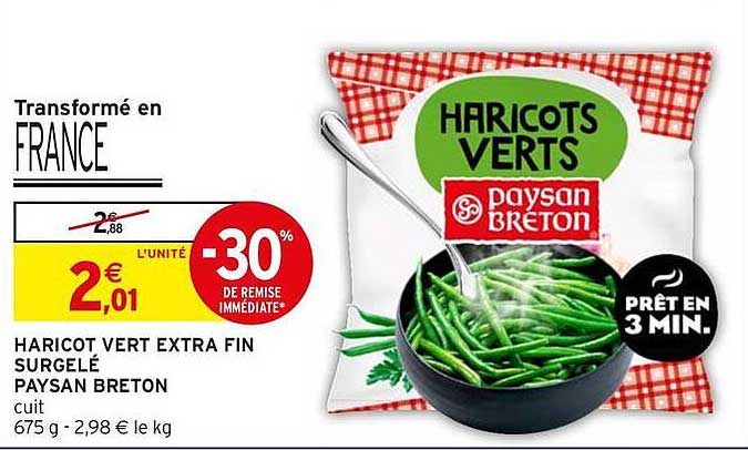 HARICOT VERT EXTRA FIN SURGELÉ PAYSAN BRETON