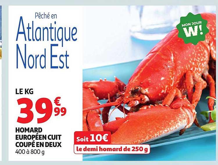 HOMARD EUROPÉEN CUIT COUPÉ EN DEUX