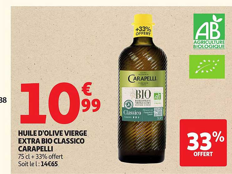 HUILE D'OLIVE VIERGE EXTRA BIO CLASSICO CARAPELLI