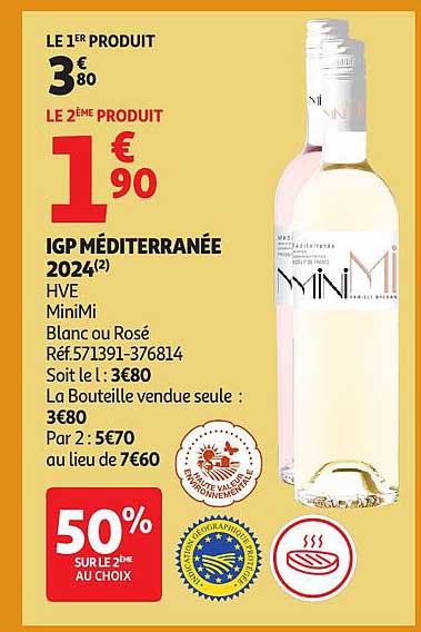 IGP MÉDITERRANÉE 2024 HVE MiniMi Blanc ou Rosé