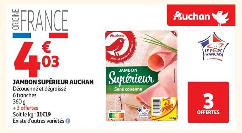 JAMBON SUPÉRIEUR AUCHAN