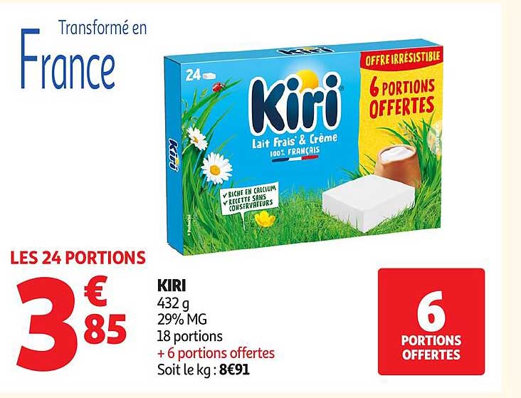 KIRI Lait Frais & Crème - Offre Irrésistible : 6 Portions Offertes