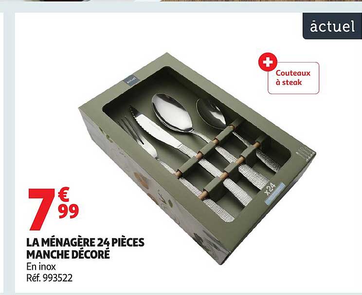 LA MÉNAGÈRE 24 PIÈCES MANCHES DÉCORÉS