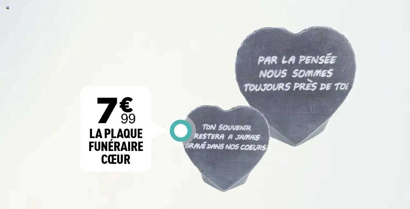 LA PLAQUE FUNÉRAIRE CŒUR