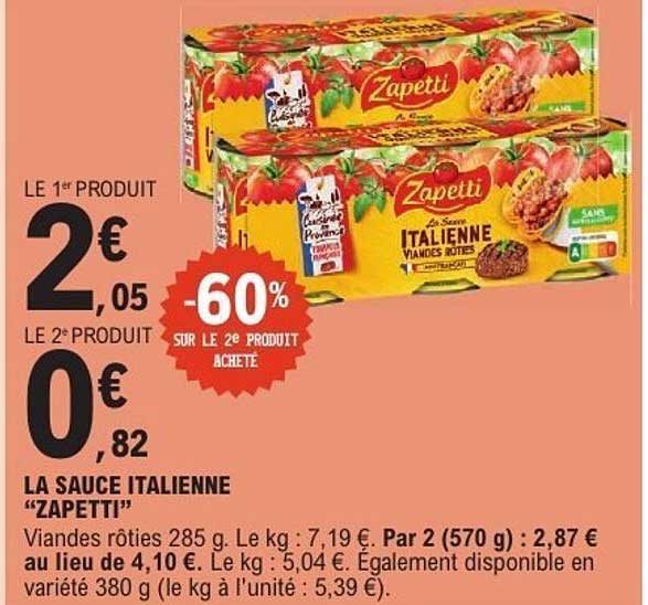 LA SAUCE ITALIENNE "ZAPETTI"