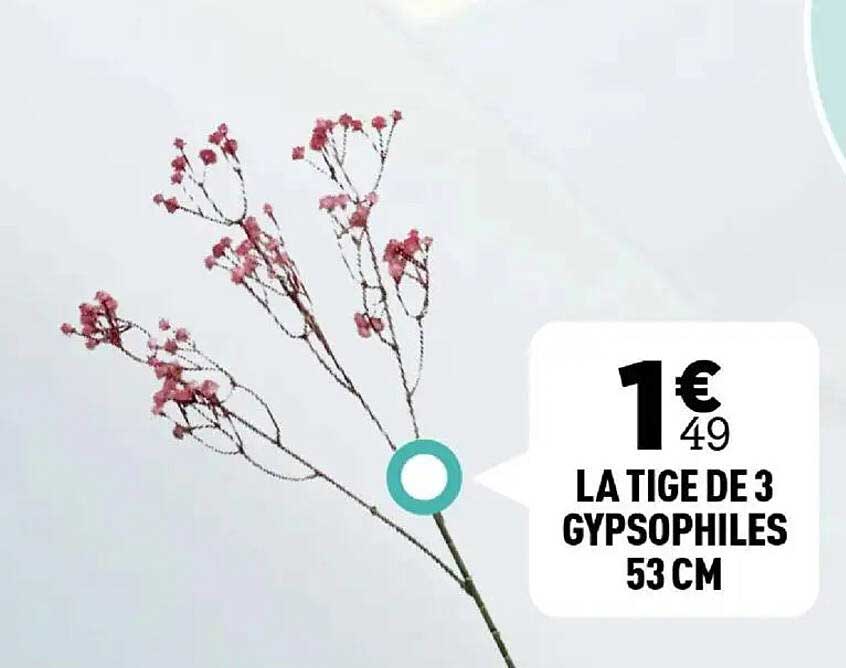 LA TIGE DE 3 GYPSOPHILES 53 CM