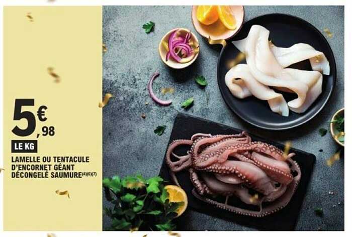 LAMELLE OU TENTACULE D'ENCORNET GÉANT DÉCONGELÉ SAUMURE