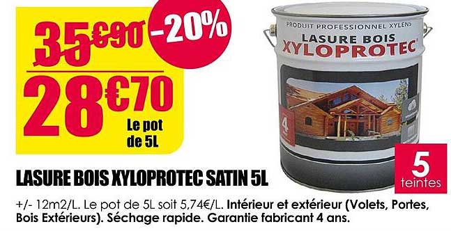 LASURE BOIS XYLOPROTEC SATIN 5L