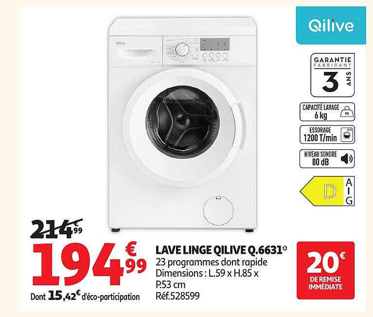 LAVE LINGE QILIVE Q.6631*
