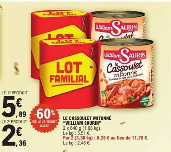 LE CASSOULET MITONNÉ "WILLIAM SAURIN"