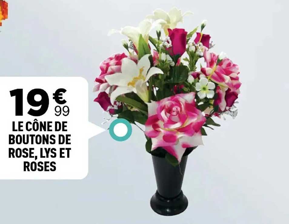 LE CÔNE DE BOUTONS DE ROSE, LYS ET ROSES