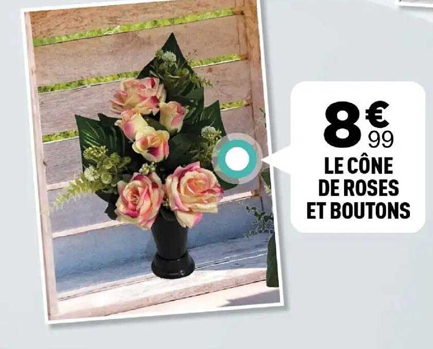 LE CÔNE DE ROSES ET BOUTONS