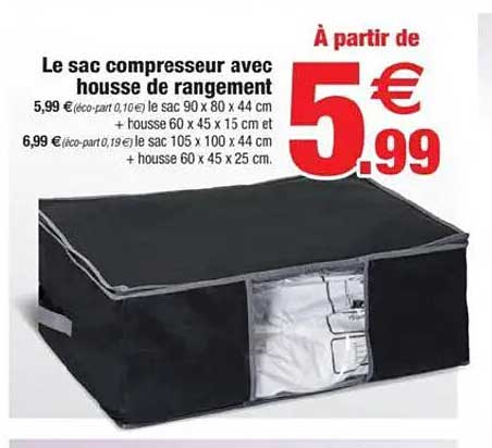 Le sac compresseur avec housse de rangement