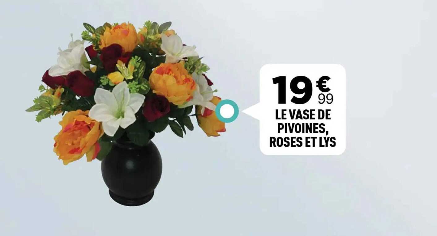 LE VASE DE PIVOINES, ROSES ET LYS