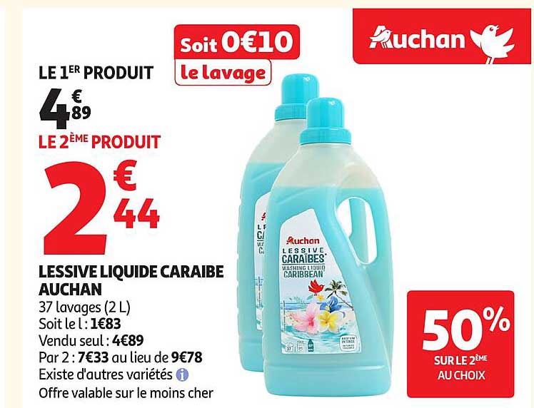 LESSIVE LIQUIDE CARAIBE AUCHAN