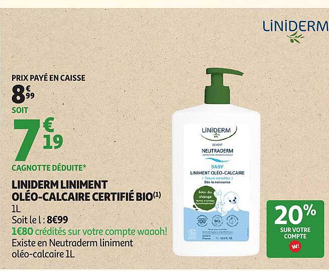 LINIDERM LINIMENT OLÉO-CALCAIRE CERTIFIÉ BIO