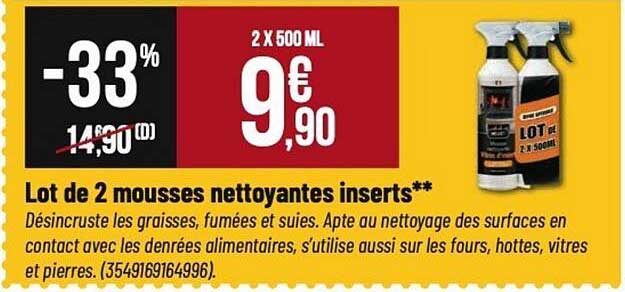 Lot de 2 mousses nettoyantes inserts**