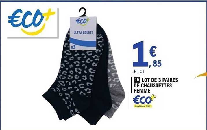 LOT DE 3 PAIRS DE CHAUSSETTES FEMME