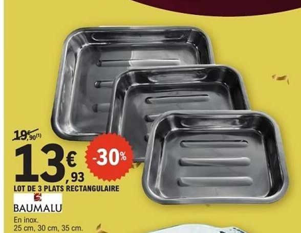 LOT DE 3 PLATS RECTANGULAIRE