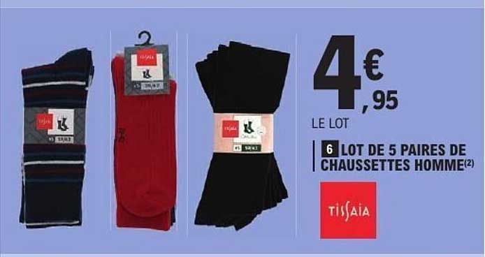 LOT DE 5 PAIRES DE CHAUSSETTES HOMME
