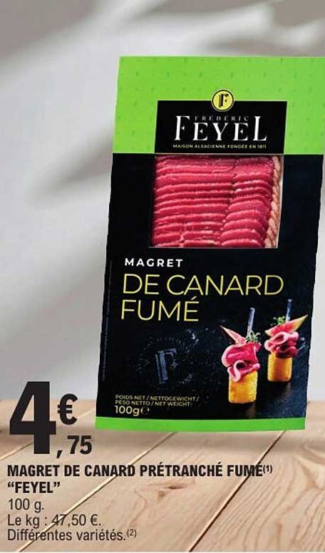 MAGRET DE CANARD PRÉTRANCHÉ FUMÉ "FEYEL"