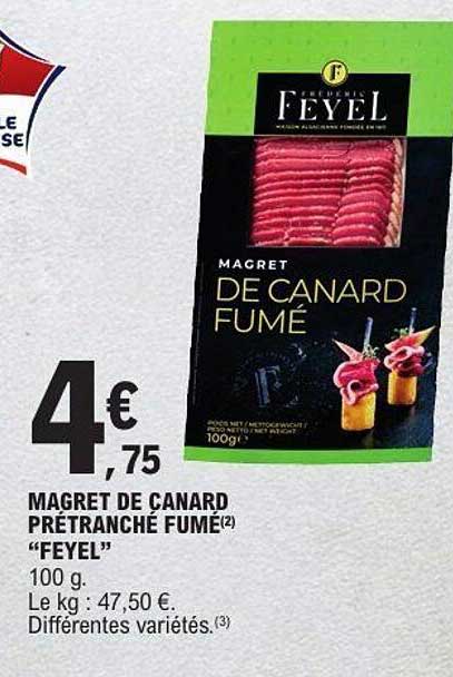 MAGRET DE CANARD PRÉTRANCHÉ FUMÉ "FEYEL"