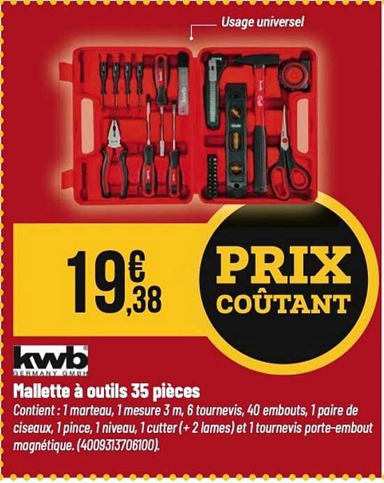 Mallette à outils 35 pièces