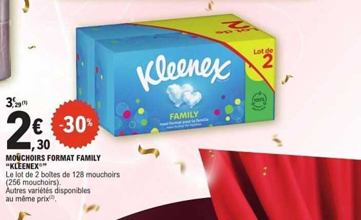MOUCHOIRS FORMAT FAMILY "KLEENEX"
