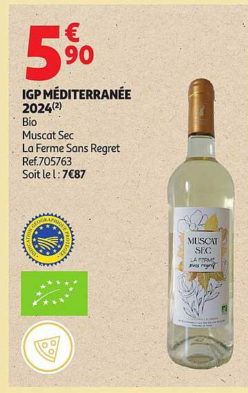 Muscat Sec IGP Méditerranée 2024 - Bio