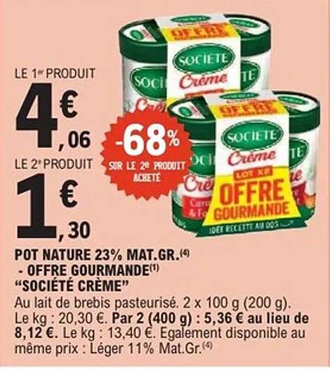 OFFRE GOURMANDE - SOCIÉTÉ CRÈME