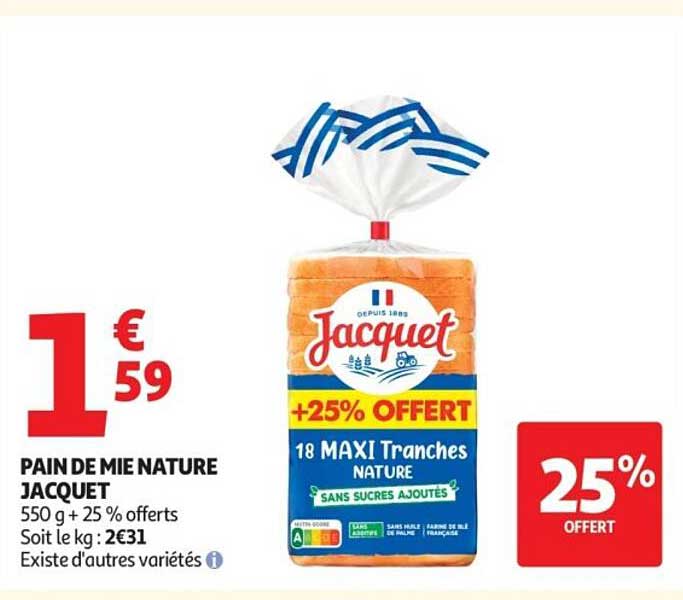 PAIN DE MIE NATURE JACQUET