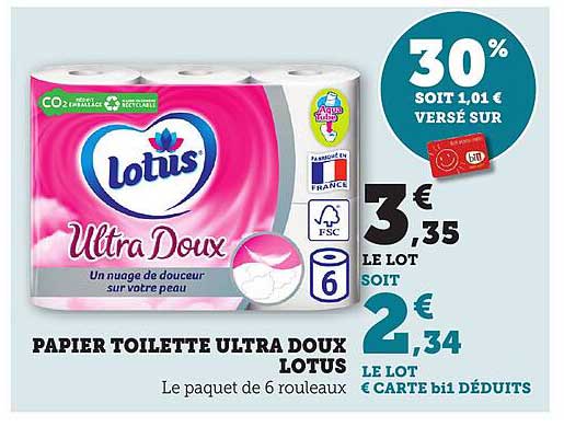 Papier toilette Ultra Doux Lotus